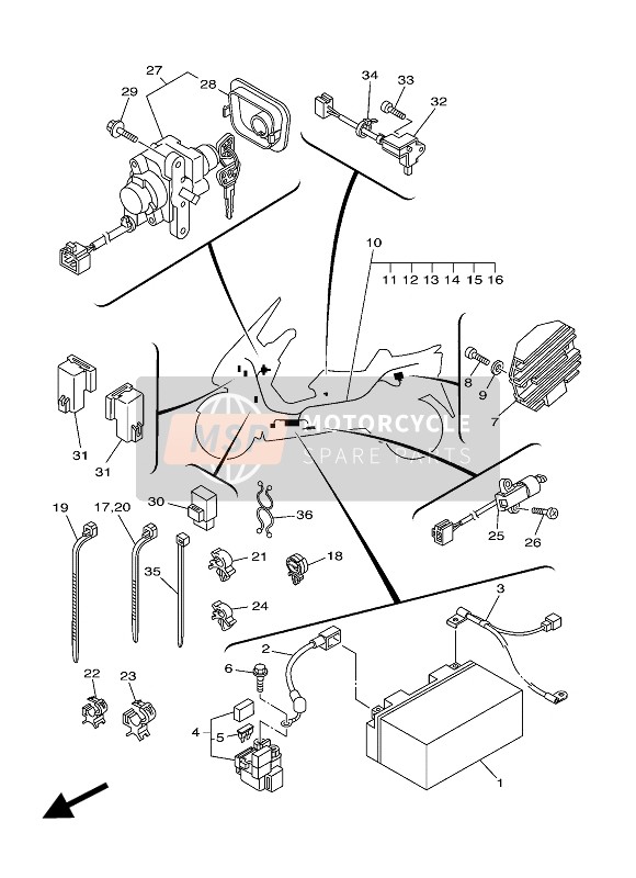 904641100300, Fascetta(Plastica), Yamaha, 1